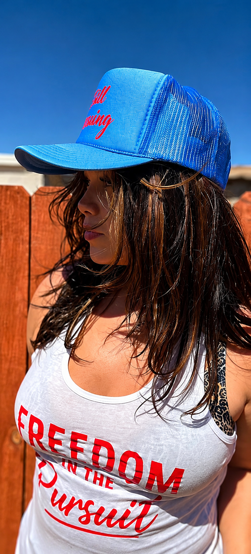 Freedom in the Pursuit™ White Tank Top – Limited Edition Fourth of July Drop